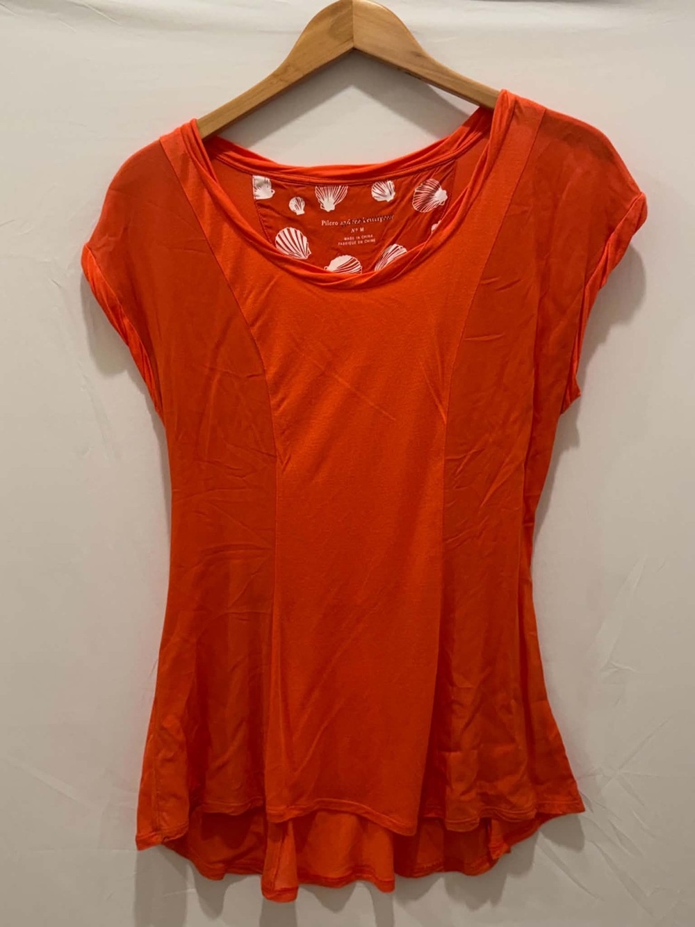 Pilcro Anthropologie Bright Orange Scoop Neck Short Sleeve Top M